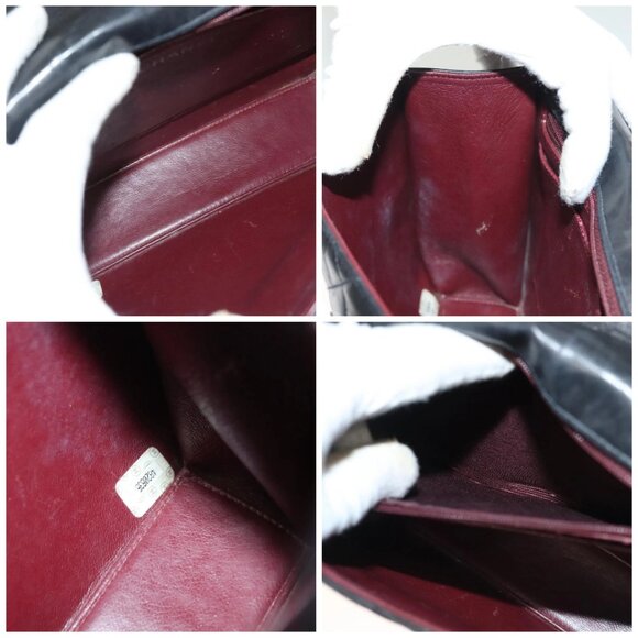 CHANEL Matelasse Chain Hand Bag Lamb Skin Black Silver CC Auth 133037 - Picture 16 of 16